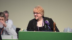 Wendy Nichols during her presidential year, chairing national delegate conference