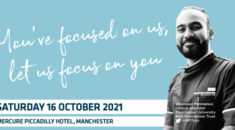 Picture of male nurse. Text detailing date of event 16 October from 10 - 4.30 in Manchester