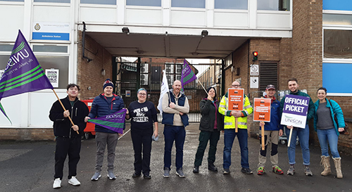 a picket line in Yeovil